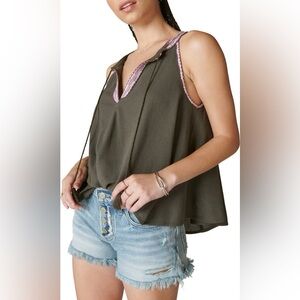 Lucky Brand Embroidered Swing Tank